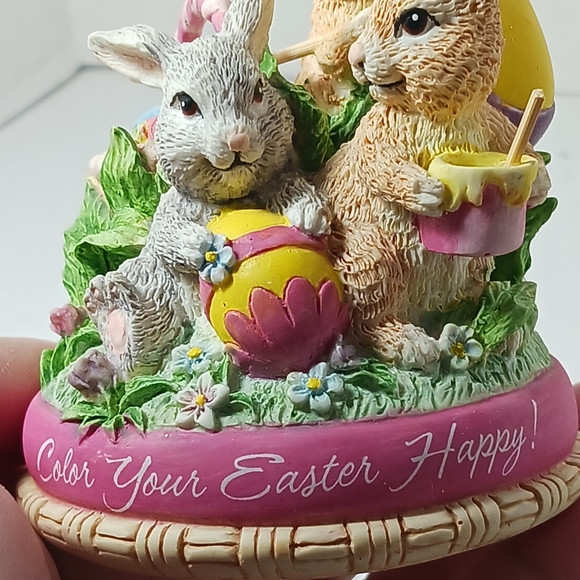AGC American Greetings Color Your Easter Happy Bunny Rabbits Figurine Eggs 1998 - Picture 8 of 10